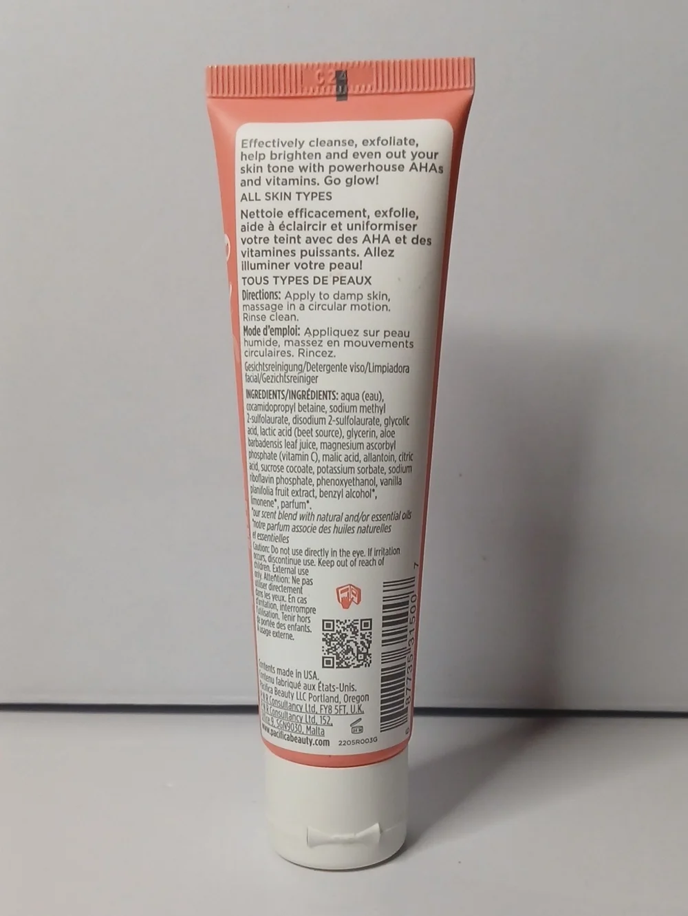 Sealed 40 ML Pacifica Glow Baby Brightening Face Wash
